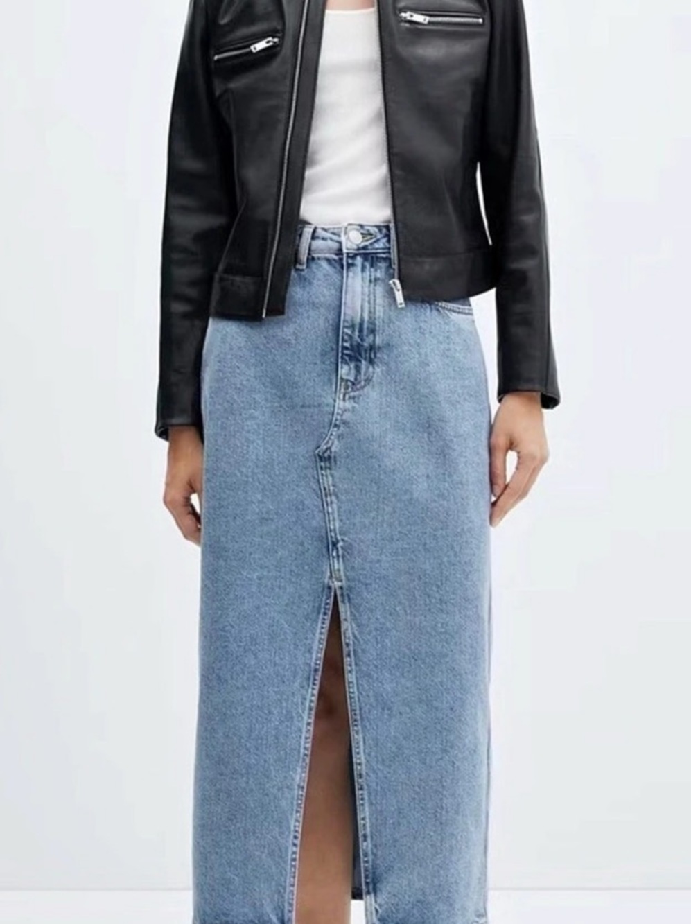 Mango Denim Midi Skirt in Blue, Like New
